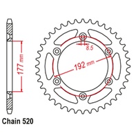 Sprocket Rear Std 50T for 520# Chain
