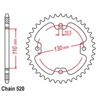 Sprocket Rear Steel 520-38T