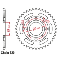 Sprocket Rear Steel 520-32T