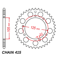 Sprocket Rear Steel 415-40T