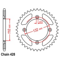 Sprocket Rear Std 48T for 428# Chain