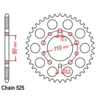 Sprocket Rear Steel 525-40T