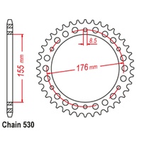 Sprocket Rear Steel 530-42T