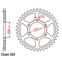 Sprocket Rear Steel 525-41T