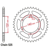 Sprocket Rear Steel 525-42T