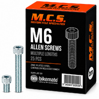 Screws - Allen - Zinc - M6 - 10mm to 60mm - 25 Packs
