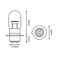 Halogen Bulb - 12V 35/35 1 PIN H6 - Each