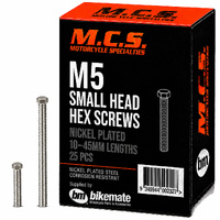 Screws - Hex - Nickel - M5 - 10mm to 45mm - 25 Packs