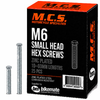 Screws - Hex Small - Zinc - M6 - 10mm to 60mm - 25 Packs