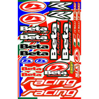 Sticker Sheet - Beta Racing Style - Blue Red White