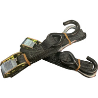 Tie Down - 25mm -  Soft Hook / Carabiner - Black - Pair