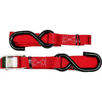 Tie Down - 25mm - Strap / Soft Hook - Red - Pair