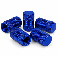 Valve Caps Alloy - Blue - 5 Pack