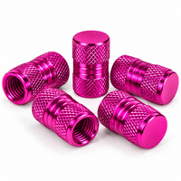 Valve Caps Alloy - Pink - 5 Pack