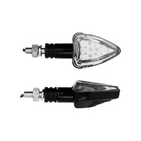 Indicator Pair - Arrowhead Vented Black Clear - Bulb