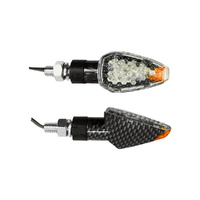 Indicator Pair - Mini Carbon Clear Orange Tip - LED