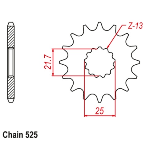 Sprocket Front Conv 525-15T