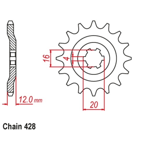 Sprocket Front 428-14T