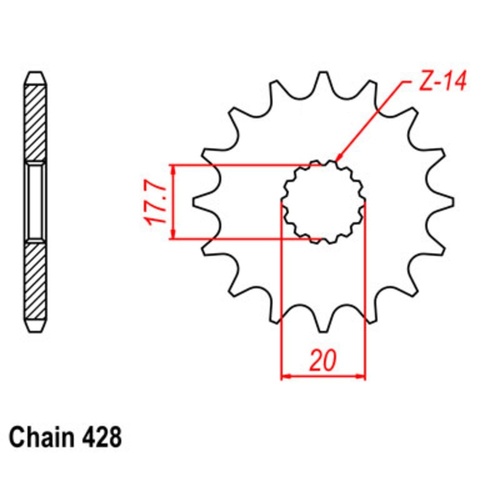 Sprocket Front 428-16T