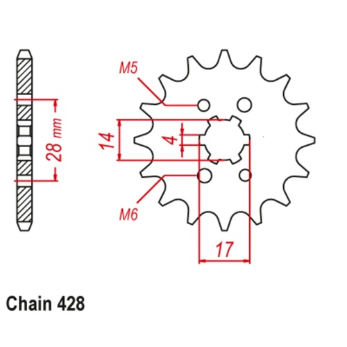 Sprocket Front 428-14T