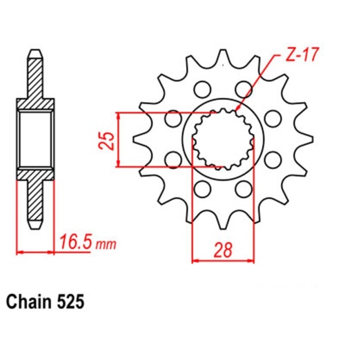 Sprocket Front 525-16T