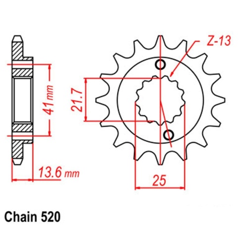 Sprocket Front Conv 520-13T