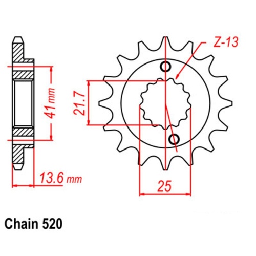 Sprocket Front Conv 520-15T