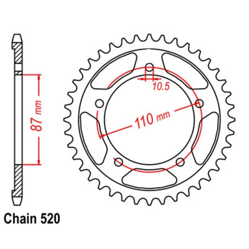 Sprocket Rear Steel 520-39T
