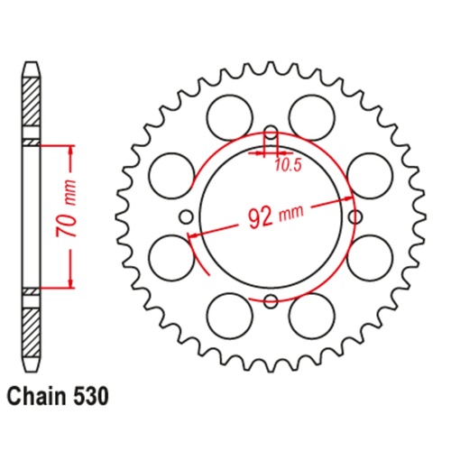 Sprocket Rear Steel 530-35T