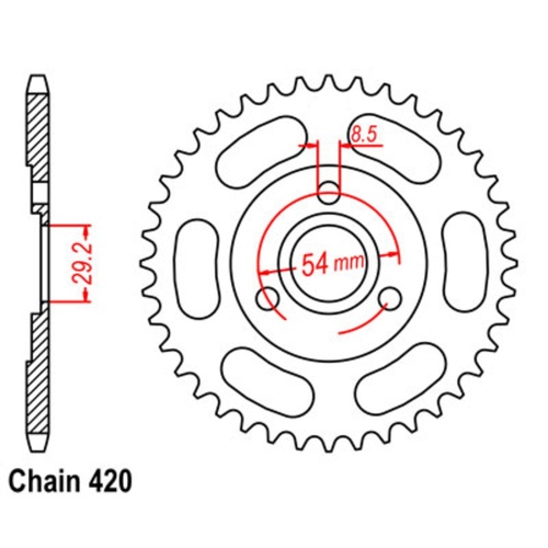 Sprocket Rear Steel 420-37T