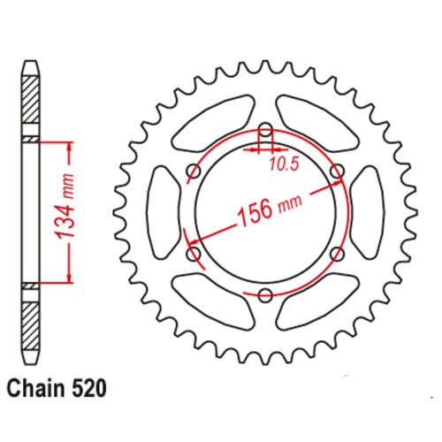 Sprocket Rear Steel 520-40T