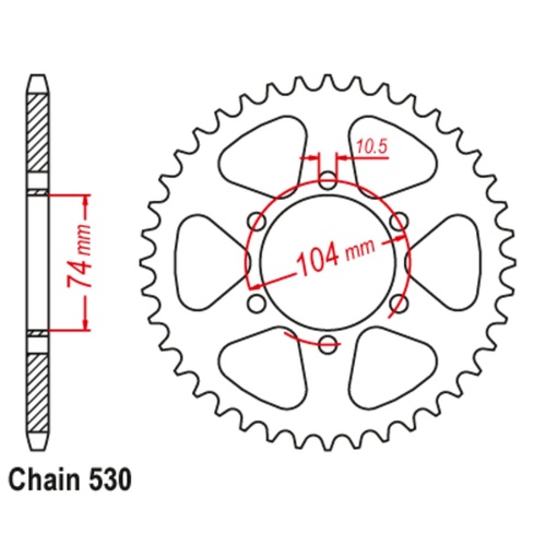 Sprocket Rear Steel 530-42T