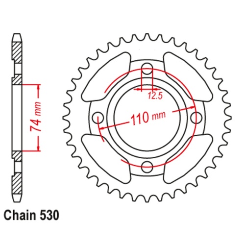 Sprocket Rear Steel 530-43T