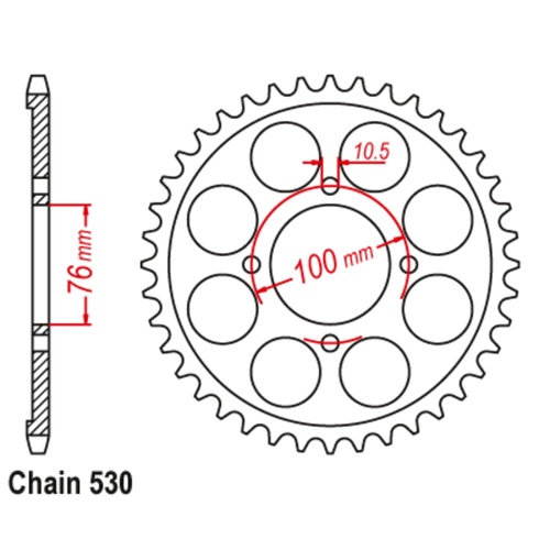 Sprocket Rear Steel 530-40T
