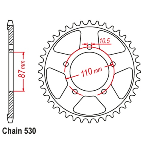 Sprocket Rear Steel 530-43T