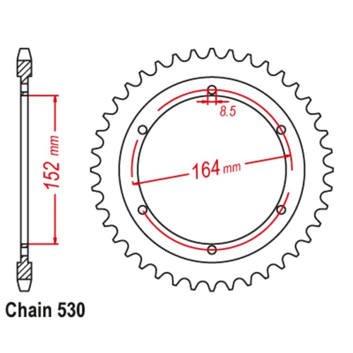 Sprocket Rear Steel 530-51T