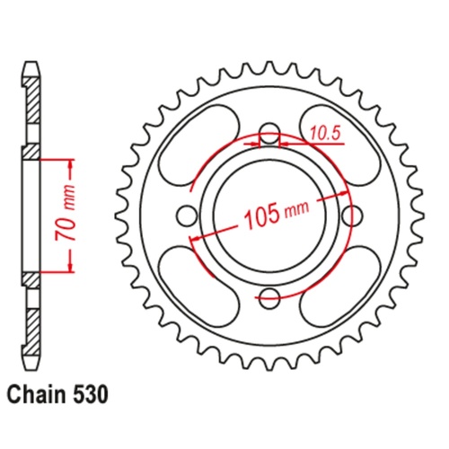 Sprocket Rear Steel 530-33T
