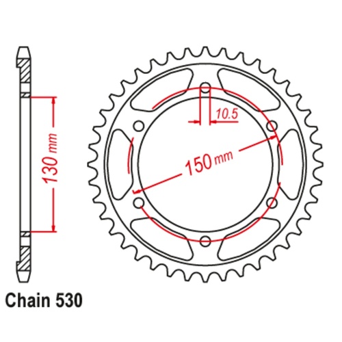 Sprocket Rear Steel 530-39T