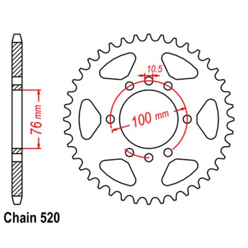 Sprocket Rear Steel 520-47T