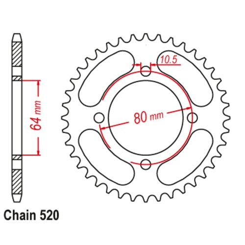 Sprocket Rear Steel 520-32T