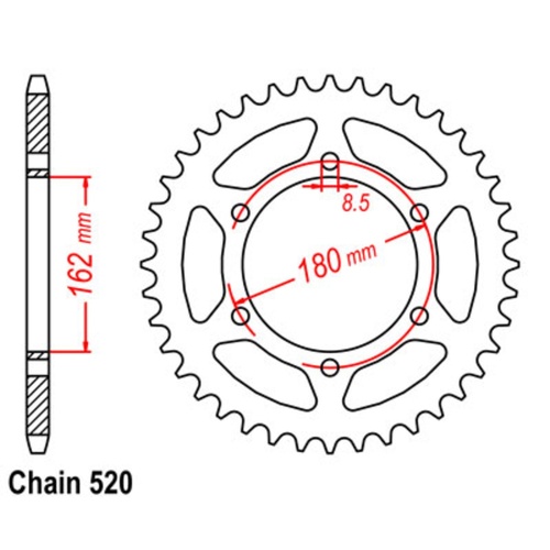 Sprocket Rear Steel 520-52T