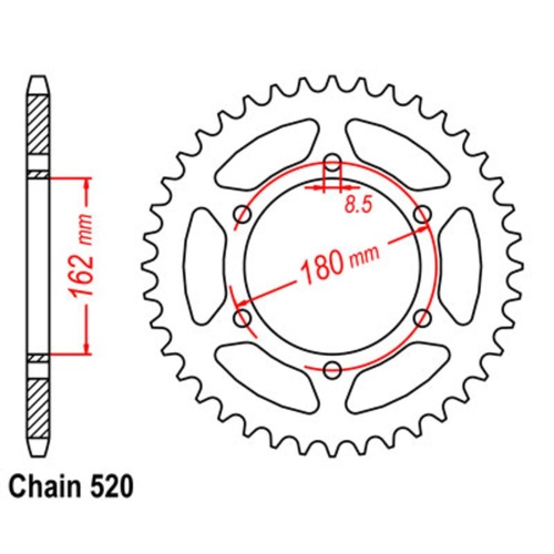 Sprocket Rear Steel 520-52T