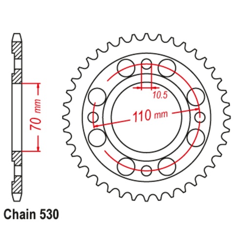 Sprocket Rear Steel 530-36T