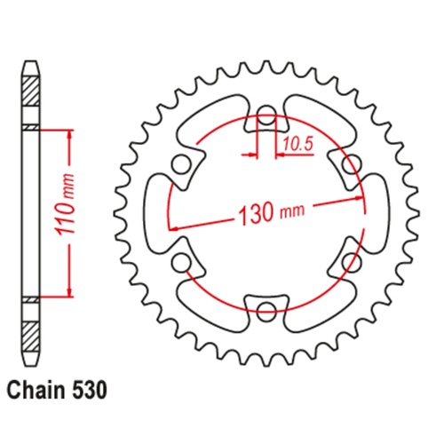 Sprocket Rear Steel 530-40T