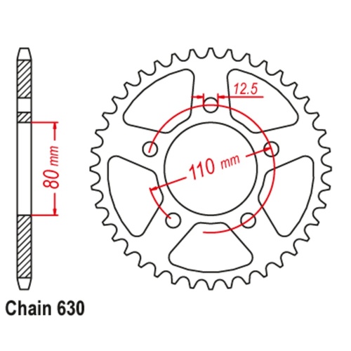 Sprocket Rear Steel 630-33T