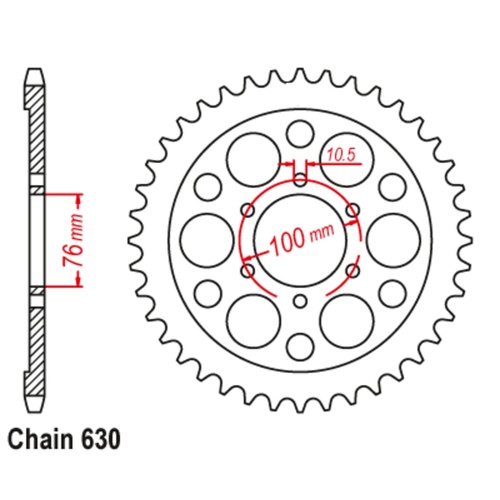 Sprocket Rear Steel 630-42T