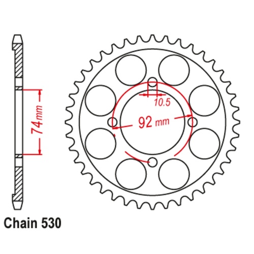 Sprocket Rear Steel 530-39T