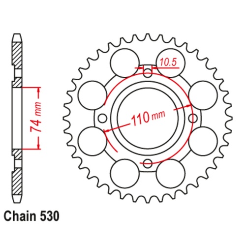 Sprocket Rear Steel 530-41T