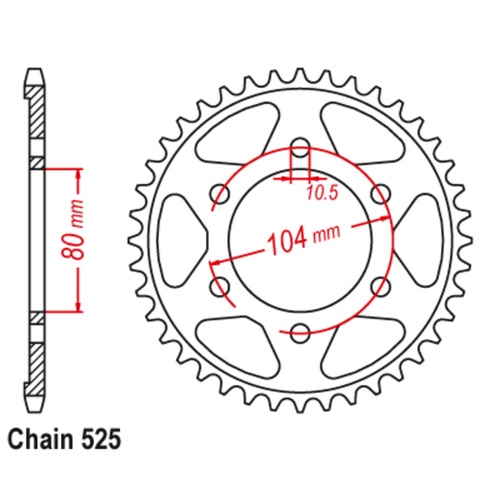 Sprocket Rear Steel 525-41T