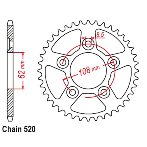 Sprocket Rear Steel 520-41T